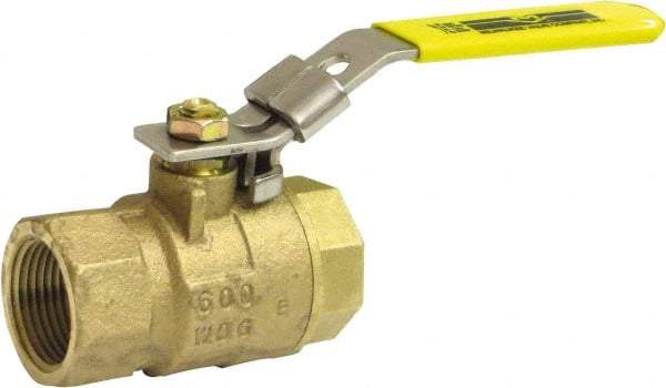 Milwaukee Valve - 2" Pipe, Large Port, Bronze Standard Ball Valve - 2 Piece, Threaded (NPT) Ends, Locking Lever Handle, 125 WOG, 150 WSP - All Tool & Supply