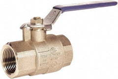 Milwaukee Valve - 3" Pipe, Full Port, Brass Full Port Ball Valve - 2 Piece, Threaded (NPT) Ends, Lever Handle, 600 WOG, 150 WSP - All Tool & Supply