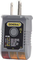 General - 120 VAC Max Voltage, Receptacle Tester with GFCI - All Tool & Supply