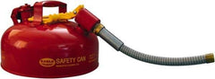 Eagle - 1 Gal Steel Type II Safety Can - 7-1/4" High x 11-1/4" Diam, Red - All Tool & Supply