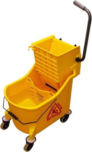 O-Cedar - 36 Qt Plastic Bucket & Wringer - 38" Long x 23" High x 14" Wide, Yellow - All Tool & Supply