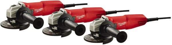 Milwaukee Tool - 4-1/2" Wheel Diam, 11,000 RPM, Corded Angle & Disc Grinder - 120 Volts, 7 Amps, Front Exhaust - All Tool & Supply