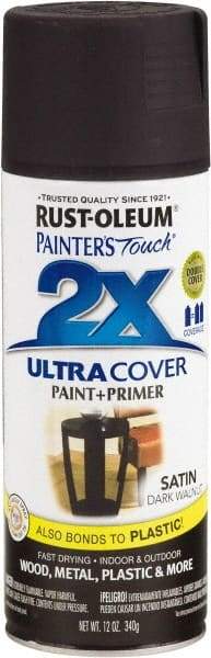 Rust-Oleum - Dark Walnut, Satin, Enamel Spray Paint - 8 Sq Ft per Can, 12 oz Container, Use on Multipurpose - All Tool & Supply