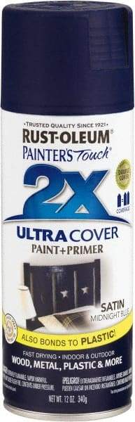 Rust-Oleum - Midnight Blue, Satin, Enamel Spray Paint - 8 Sq Ft per Can, 12 oz Container, Use on Multipurpose - All Tool & Supply