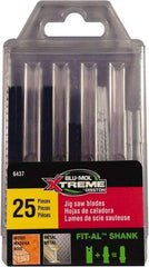 Disston - 25 Piece, 2-3/4" to 3-1/2" Long, 6 to 18 Teeth per Inch, Carbon and Bi-Metal Jig Saw Blade Set - Toothed Edge, U-Shank - All Tool & Supply