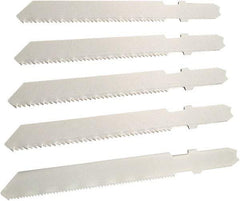 Disston - 5 Piece, 3" to 3" Long, 10-14 to 24 Teeth per Inch, Bi-Metal Jig Saw Blade Set - Toothed Edge, U-Shank - All Tool & Supply