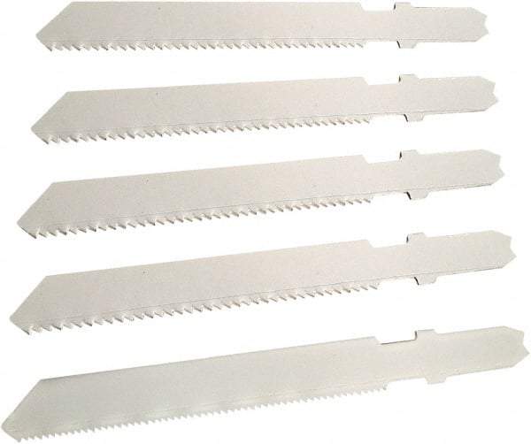 Disston - 5 Piece, 2-3/4" to 3-1/2" Long, 6 to 14 Teeth per Inch, Carbon Jig Saw Blade Set - Toothed Edge, U-Shank - All Tool & Supply