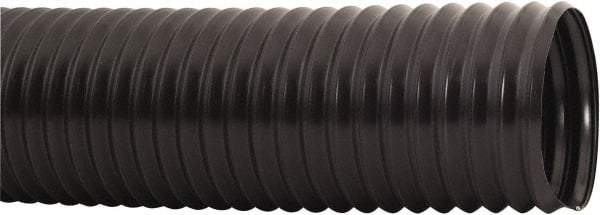 Hi-Tech Duravent - 3-1/2" ID, 1.5 Hg Vac Rating, 1 psi, PVC Vacuum & Duct Hose - 25' Long, Black, 1.18" Bend Radius, -20 to 165°F - All Tool & Supply