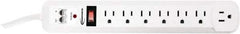 innovera - 7 Outlets, 120 Volts, 15 Amps, 6' Cord, Surge Power Outlet Strip - Floor Mount, 5-15R NEMA Configuration - All Tool & Supply