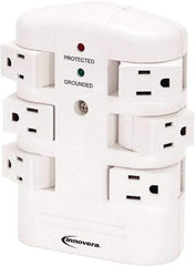 innovera - 6 Outlets, 120 Volts, 15 Amps, Surge Power Outlet Strip - Wall/Surface Mount, 5-15R NEMA Configuration - All Tool & Supply