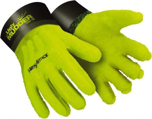 HexArmor - Size L (9), 14" Long, Supported, PVC Chemical Resistant Gloves - Smooth Finish, Cotton Lined, Safety Cuff, Hi-Viz Yellow - All Tool & Supply