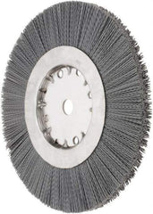 Weiler - 10" OD, 3/4" Arbor Hole, Crimped Nylon Wheel Brush - 1" Face Width, 2-1/2" Trim Length, 0.022" Filament Diam, 4,500 RPM - All Tool & Supply