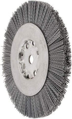 Weiler - 8" OD, 5/8" Arbor Hole, Crimped Nylon Wheel Brush - 7/8" Face Width, 1-1/2" Trim Length, 0.04" Filament Diam, 4,500 RPM - All Tool & Supply