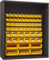 Durham - 54 Bin Enclosed Shelving - 60 Inch Overall Width x 24 Inch Overall Depth x 60 Inch Overall Height, Yellow Polyethylene Bins - All Tool & Supply