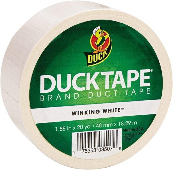 Duck - 1-7/8" x 20 Yds White Duct Tape - 9 mil, Rubber Adhesive, Vinyl Backing, 22 Lb/ln Tensile Strength, Series DUC - All Tool & Supply