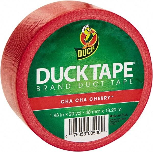 Duck - 1-7/8" x 20 Yds Red Duct Tape - 9 mil, Rubber Adhesive, Vinyl Backing, 22 Lb/ln Tensile Strength, Series DUC - All Tool & Supply