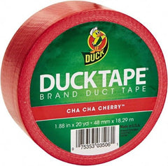 Duck - 1-7/8" x 20 Yds Red Duct Tape - 9 mil, Rubber Adhesive, Vinyl Backing, 22 Lb/ln Tensile Strength, Series DUC - All Tool & Supply