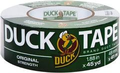 Duck - 1-7/8" x 45 Yds Gray Duct Tape - 9 mil, Rubber Adhesive, Vinyl Backing, 22 Lb/ln Tensile Strength, Series DUC - All Tool & Supply