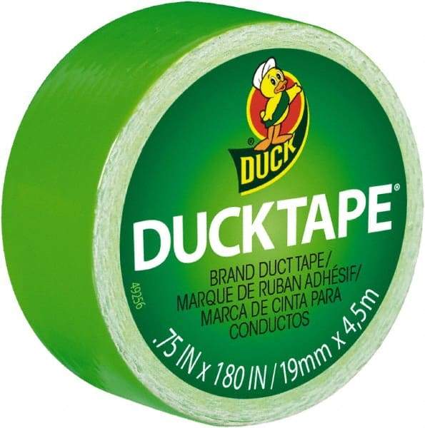 Duck - 3/4" x 5 Yds Green Duct Tape - 9 mil, Rubber Adhesive, Vinyl Backing, 22 Lb/ln Tensile Strength, Series DUC - All Tool & Supply