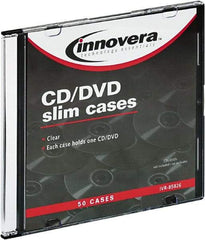 innovera - 1 Compartment, 4-7/8 Inch Wide x 1/4 Inch Deep x 5-5/8 Inch High, CD/DVD Storage Case - Polystyrene, Clear - All Tool & Supply