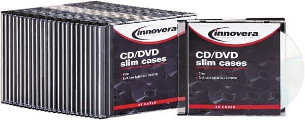 innovera - 1 Compartment, 4-7/8 Inch Wide x 1/4 Inch Deep x 5-5/8 Inch High, CD/DVD Case - Polystyrene, Clear - All Tool & Supply