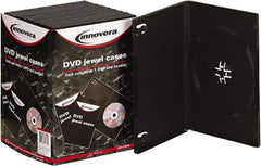 innovera - 1 Compartment, 5-3/8 Inch Wide x 1/2 Inch Deep x 7-1/2 Inch High, DVD Case - Plastic, Black - All Tool & Supply