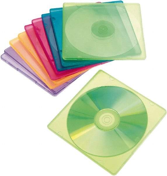 innovera - 1 Compartment, 4-7/8 Inch Wide x 1/4 Inch Deep x 5-5/8 Inch High, CD Case - Polypropylene, Blue, Green, Orange, Pink, Purple - All Tool & Supply