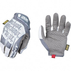 Mechanix Wear - Size M Work Gloves - For Mechanic's & Lifting, Uncoated, Hook & Loop Cuff, Full Fingered, Gray/White, Paired - All Tool & Supply