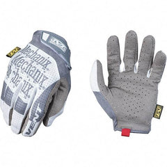 Mechanix Wear - Size XL Work Gloves - For Mechanic's & Lifting, Uncoated, Hook & Loop Cuff, Full Fingered, Gray/White, Paired - All Tool & Supply