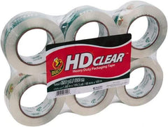 Duck - 1-7/8" x 110 Yd Clear Acrylic Adhesive Packaging Tape - Polypropylene Film Backing, 2.6 mil Thick, 31 Lb Tensile Strength, Series DUC - All Tool & Supply