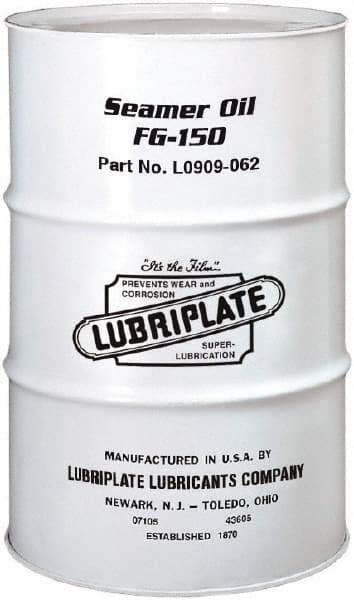 Lubriplate - 55 Gal Drum Mineral Seamer Oil - SAE 40, ISO 150, 109 cSt at 40°C & 12 cSt at 100°C, Food Grade - All Tool & Supply