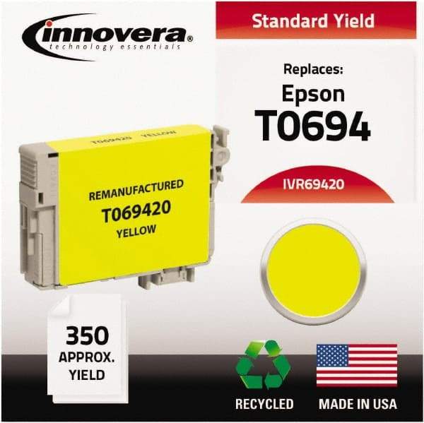 innovera - Yellow Inkjet Printer Cartridge - Use with Epson Stylus C120, CX5000, CX6000, CX7000F, CX7400, CX7450, CX8400, CX9400, NX100, NX200, NX300, NX400, WorkForce 30, 40 - All Tool & Supply