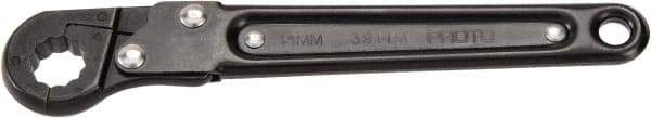 Proto - 12mm, Black Finish, Ratcheting Flare Nut Wrench - 12 Points, 5.437" OAL, Steel, Single End Head - All Tool & Supply