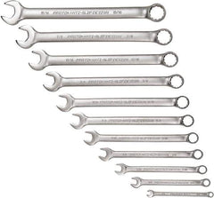 Proto - 11 Piece, 1/4" to 15/16", 12 Point Combination Wrench Set - Inch Measurement Standard, Satin Chrome Finish - All Tool & Supply