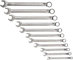 Proto - 11 Piece, 7mm to 19mm, 12 Point Combination Wrench Set - Metric Measurement Standard, Full Polish Chrome Finish, Comes in Tool Roll - All Tool & Supply