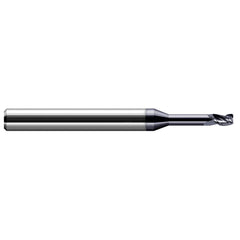 Corner Radius End Mill: 0.1562″ Dia, 15/64″ LOC, 1/64″ Radius, 3 Flutes, Solid Carbide 3″ OAL, 3/16″ Shank Dia, 30 ° Helix, AlTiN Coated, Corner Radius End