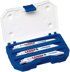 Lenox - 15 Piece, 6" Long x 0.04" to 0.05" Thick, Bi-Metal Reciprocating Saw Blade Set - Straight Profile, 6 to 18 Teeth per Inch, Toothed Edge - All Tool & Supply