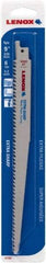 Lenox - 9" Long x 3/4" Thick, Bi-Metal Reciprocating Saw Blade - Straight Profile, 6 TPI, Toothed Edge - All Tool & Supply