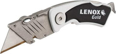 Lenox - Fixed Folding Utility Knife - White Metal Handle, 1 Blade Included - All Tool & Supply