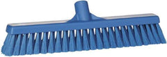 Vikan - 16" Fine Particle Synthetic Push Broom - 2" Bristle Length, Plastic Block, European Threaded Handle Connection - All Tool & Supply