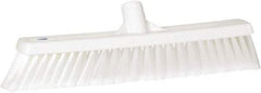 Vikan - 16" Fine Particle Synthetic Push Broom - 2" Bristle Length, Plastic Block, European Threaded Handle Connection - All Tool & Supply