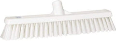 Vikan - 16" Fine Particle Synthetic Push Broom - 2" Bristle Length, Plastic Block, European Threaded Handle Connection - All Tool & Supply