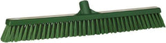 Vikan - 24" Combo Duty Synthetic Push Broom - 2" Bristle Length, Plastic Block, European Threaded Handle Connection - All Tool & Supply