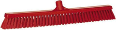 Vikan - 24" Combo Duty Synthetic Push Broom - 2" Bristle Length, Plastic Block, European Threaded Handle Connection - All Tool & Supply