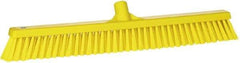 Vikan - 24" Combo Duty Synthetic Push Broom - 2" Bristle Length, Plastic Block, European Threaded Handle Connection - All Tool & Supply