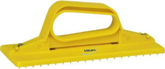 Vikan - 9" Long x 3-3/4" Wide Scouring Pad Holder - Yellow - All Tool & Supply