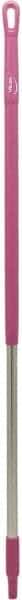 Vikan - 51 x 1-1/4" Aluminum Squeegee Handle - European Threaded Connection, Pink - All Tool & Supply