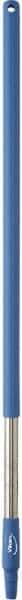 Vikan - 39-1/2 x 1-1/4" Stainless Steel Squeegee Handle - European Threaded Connection, Blue - All Tool & Supply