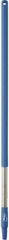 Vikan - 39-1/2 x 1-1/4" Stainless Steel Squeegee Handle - European Threaded Connection, Blue - All Tool & Supply