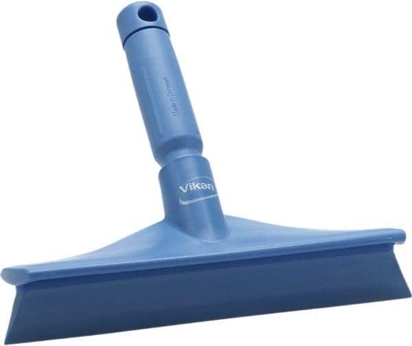 Vikan - 9.84" Rubber Blade Bench Squeegee - Single Edge, Blue, Plastic Holder - All Tool & Supply